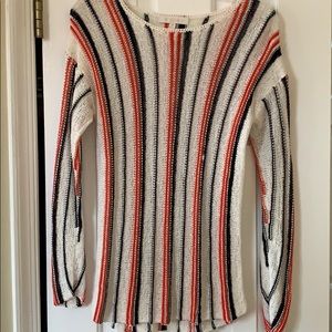 Etcectera lightweight sweater. Navy and orange